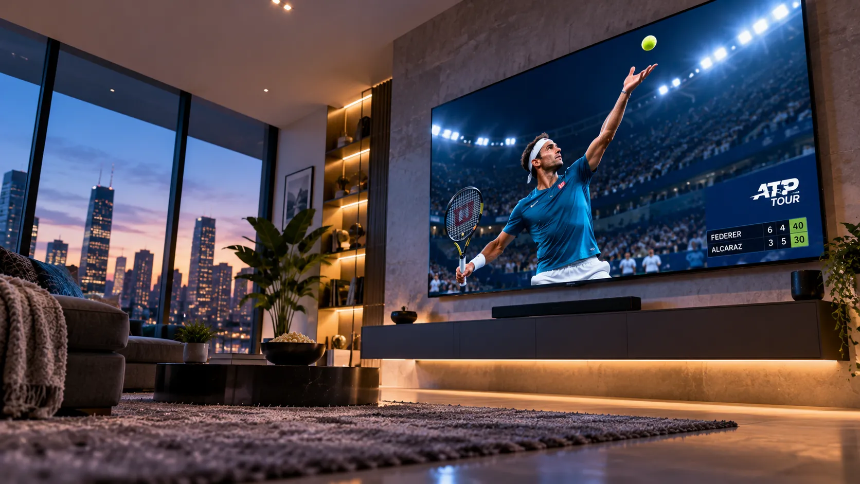 Close-up comparison of 4K and 8K IPTV streaming quality on a large-screen television
