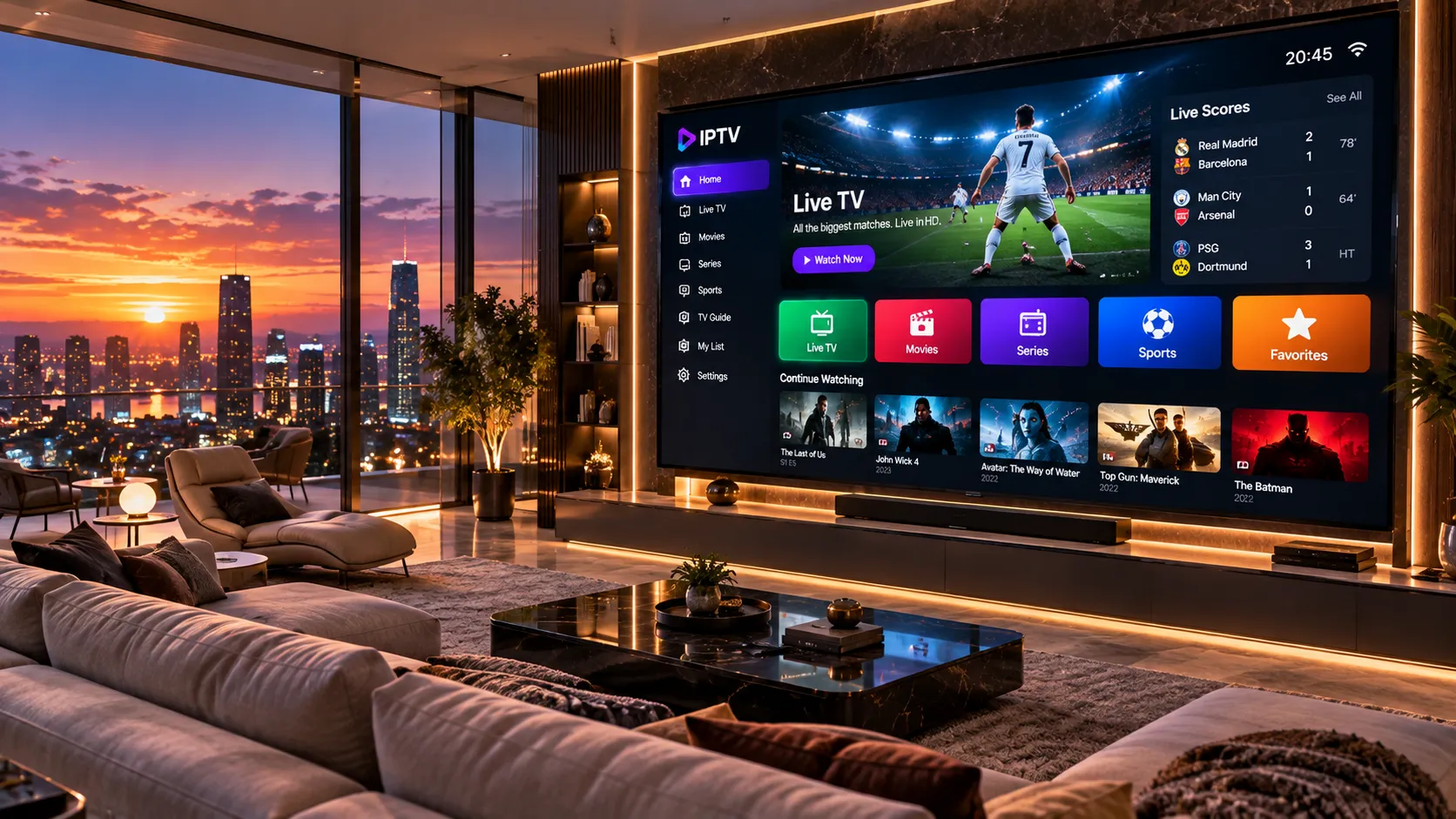 IPTV subscription plans overview showing monthly and annual options on a tablet screen